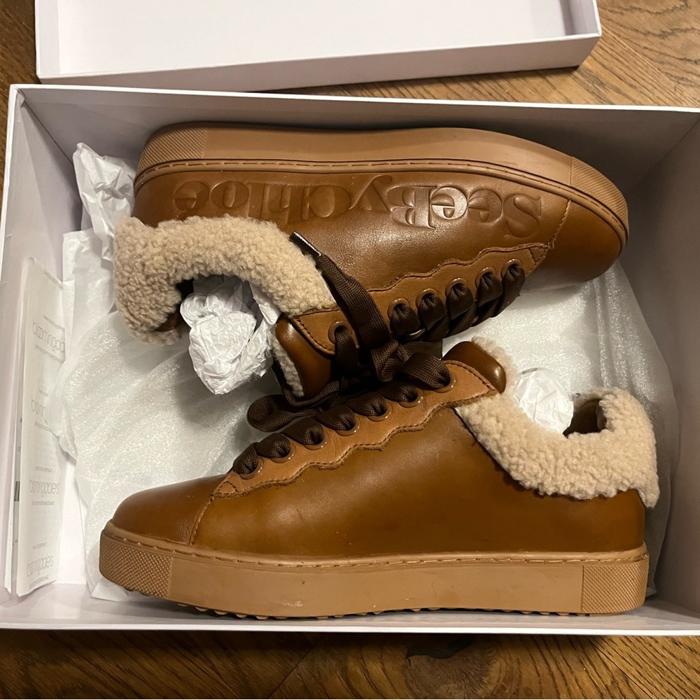 See by Chloé, Women's Essie Shearling Low Top Sneakers